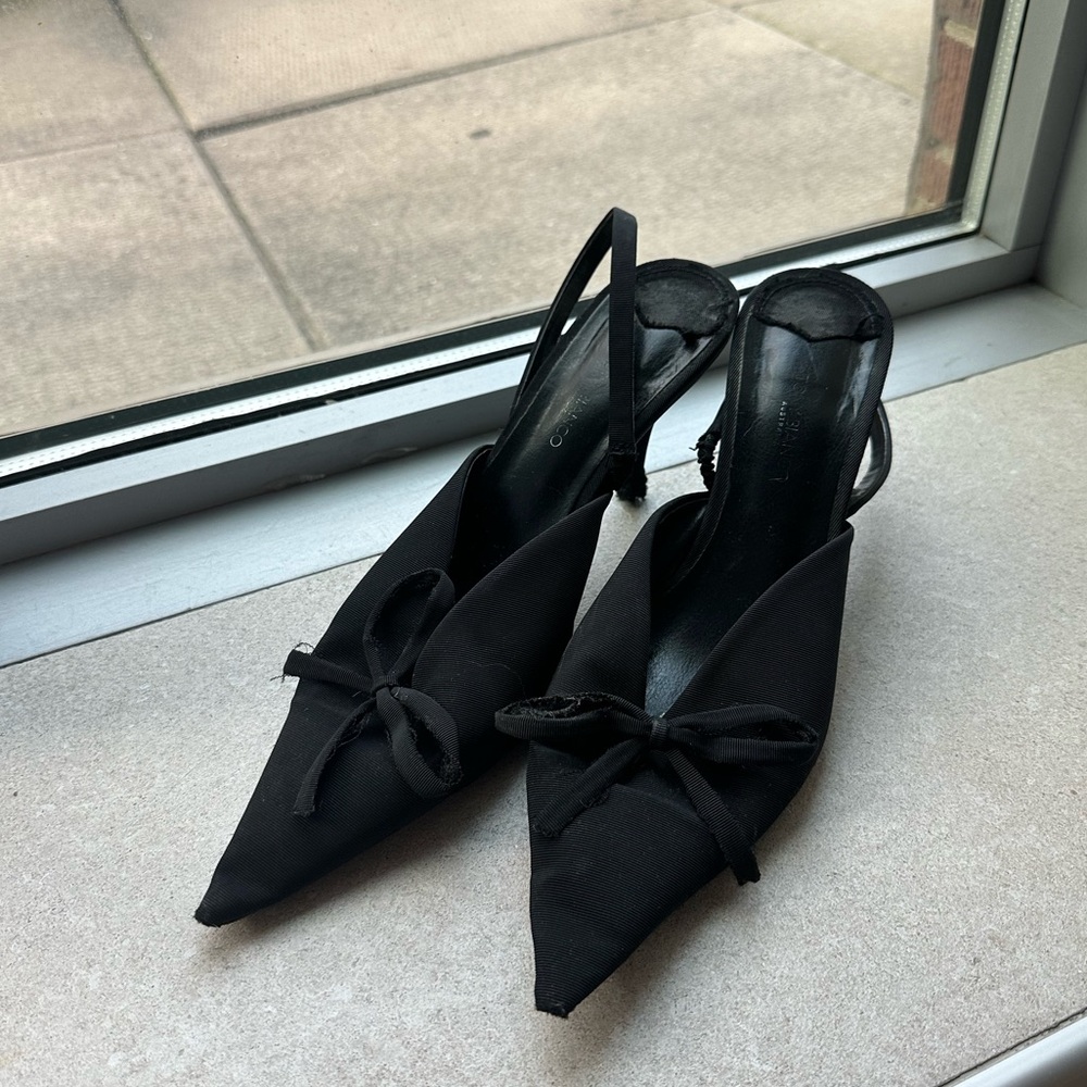 Tony Bianco black sling back pump heels